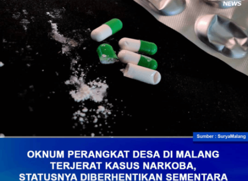 OKNUM PERANGKAT DESA DI MALANG TERJERAT KASUS NARKOBA, STATUSNYA TERANCAM DIBERHENTIKAN
