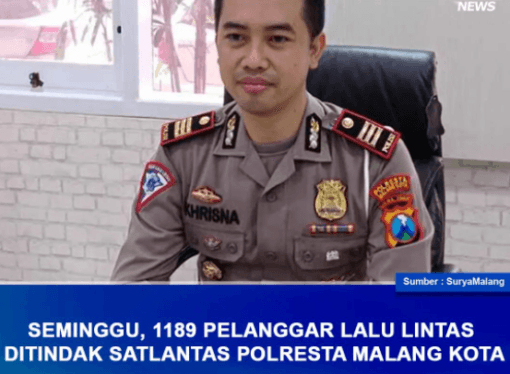 1189 PELANGGAR LALU LINTAS DITINDAK SATLANTAS POLRESTA MALANG KOTA