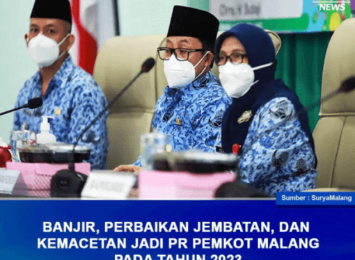 BANJIR, PERBAIKAN JEMBATAN DAN KEMACETAN JADI PR PEMKOT MALANG PADA TAHUN 2023