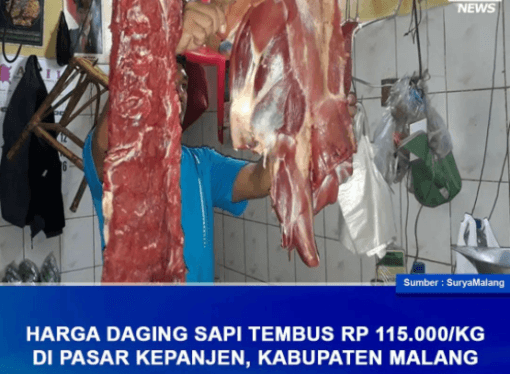 HARGA DAGING SAPI TEMBUS RP.115.000/KG DI PASAR KEPANJEN KABUPATEN MALANG