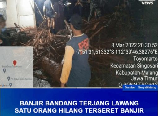 BANJIR BANDANG TERJANG LAWANG SATU ORANG GHILANG TERSERET BANJIR